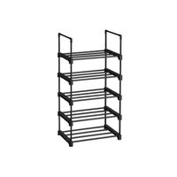 estante zapatero para zapatos metal apilable ahorra espacio almacenaje multifuncional negro  1