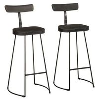 taburetes de barra 2 uds negro 49x43x103 cm madera maciza mango vidaxl