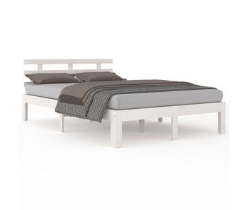 Estructura de cama madera maciza blanco 200x200 cm