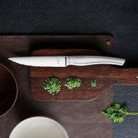 estuche de 6 cuchillos carne  acero