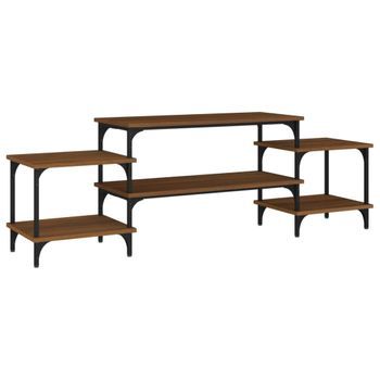 Mueble Para Tv Madera Contrachapada Roble Marrón 157x35x52 Cm Vidaxl
