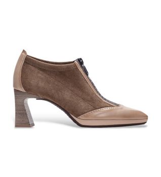 Hispanitas para mujer. HI254324 Zapatos de Piel Atlanta marrón (40), 5 a 8cm, Cremallera, Casual
