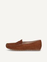 caprice moccasin brown made of leather without heel size 39