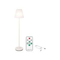 lampara de pie color blanco para exterior e interior recargable con mando a distancia 150cm 894460