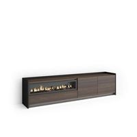 mueble tv monda-02 con chimenea y luces led para salon