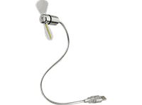 ventilador para portatil - hama 12110 usb flexor cromado luces led bajo consumo plata