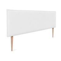 cabecero de lino natural liso con ribete 160x105cm con patas camas 150160 - blanco