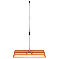 rastrillo de nivelacion de cesped de 100cm jardin extensible 12-19m naranja