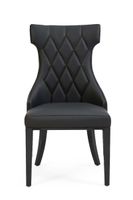 freya black faux leather dining chairs - black 2 chairs
