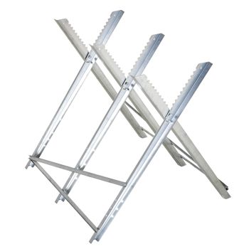 DURHAND Caballete para Sierra Plegable Caballete Motosierra con Estructura Triangular de Metal Carga 100 kg 83x83x79 cm Plata