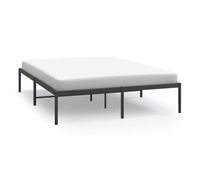 estructura de cama de metal negro 140x200 cm sin cabecero