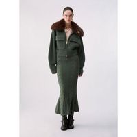 liu jo chaqueta bomber en lana con cuello teddy para mujer