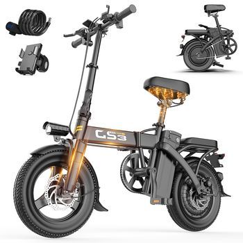 Bicicleta Eléctrica Plegable Urbana Toofly Gs3, Batería De 48 V 15 Ah, Freno De Disco, Negro