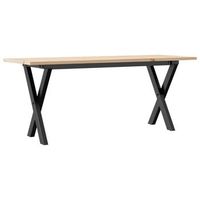 mesa de centro rectangular estilo industrial con estructura en x 110 x 40 x 45 cm madera de pino y acero negro dec036257