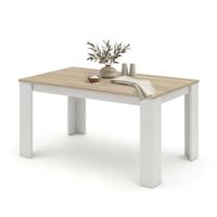 mesa de comedor fija 140x80 cm blanco roble