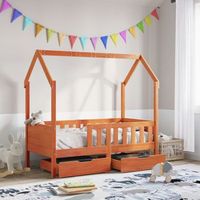 cama infantil  cama para ninos  estructura de cama para ninos con cajones madera pino 70x140 cm cfw339067