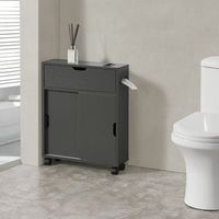 mueble de bano kempele carrito aglomerado 67 x 52 x 17 cm - gris oscuro encasa