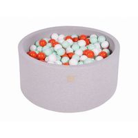 meowbaby piscina de bolas round seca para ninos gris claro  naranjablancomenta 300 pcs 90x40cm