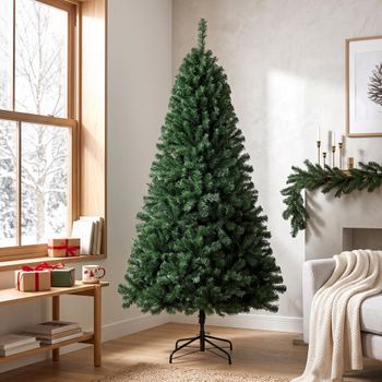 Árbol De Navidad De Plástico Metal Homcom Ø98x200 Cm Verde