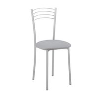 pack 4 sillas cocina color gris comedor estilo moderno metal y poliuretano ligeras 89x40x45 cm