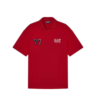 EA7 para hombre. 7M001416_AF13537 Polo Graphic rojo (M), Casual, Deportivo, Multideporte, Poliéster, Manga corta