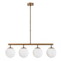 lampara de techo fazli-10435 oro cobrizo metal vidrio 70x15x43-87 cm