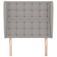 cabecero cama mueble de dormitorio con orejas de tela claro 103 x 23 x 118128 cm gris m020003199