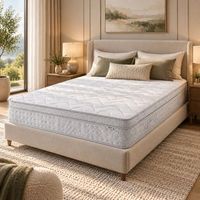 colchon 140x190 cm grosor 25 cm muelles ensacados  espumas de confort bordes reforzados - thenest