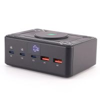 cargador usb pd bakeey 818d 190w de 5 puertos 2usb-a3usb-c pd qc30 estacion de carga rapida de escritorio con base de
