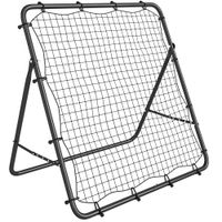 sportnow red de rebote plegable reboteador de futbol angulo ajustable de 5 niveles con tubo de acero 120x73x112 cm negro