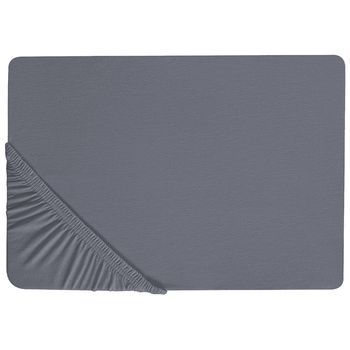 Sábana De Algodón Gris Oscuro 200 X 200 Cm Ajustable Bordes Elásticos Sólido Janbu