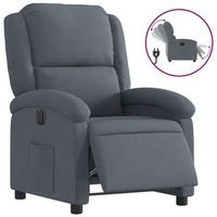 sillon reclinable electrico de terciopelo gris oscuro vidaxl