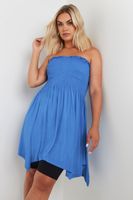 yours top largo azul cobalto palabra de honor mujer curvy y tallas grandes yours