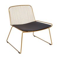 sillas de metal sin reposabrazos respaldo de alambre cojin de asiento de piel sintetica dorado snorum