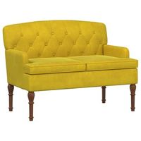 sofa amoroso con botones acolchados amarillo claro terciopelo vidaxl