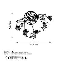 decoracion pared de metal astronauts negro 70x54 cm