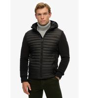 superdry para hombre m5012294a chaqueta hood storm fleece hybrid negro m casual poliester