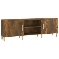 mueble de tv madera contrachapada roble ahumado 150x30x30 cm