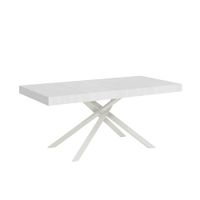 mesa extensible 90x160264 cm efecto madera fresno blanco hierro