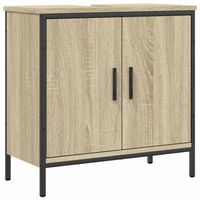 armario lavabo bano  mueble bano madera ingenieria roble sonoma 60x30x60 cm