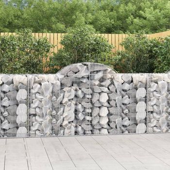 Cestas De Gaviones 3 Piezas | Gavión Para Piedras | Gavión Decorativo Forma De Arco Hierro 200x50x100/120cm Cfw730101