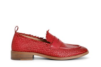 mocasines de mujer de piel con trenzado. red 35