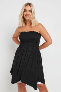 Yours Top Largo Negro Palabra De Honor, Mujer Curvy Y Tallas Grandes, Yours