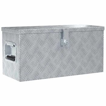 Caja De Aluminio 61,5x26,5x30 Cm Plateada Vidaxl