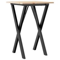 mesa de comedor  mesa de cena marco x madera maciza pino y hierro 50x50x75 cm
