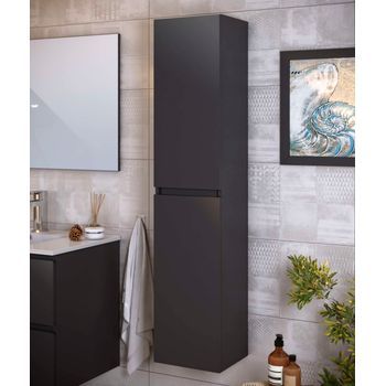 Columna De Baño Neli 2 Puertas 140x30x27 Cm Gris Negruzco T-bath