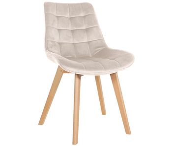 Silla de comedor brook en terciopelo crema 63x54x84 cm