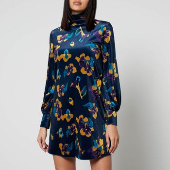 MAX&Co Floral Velvet-Jersey Tunic Dress - S