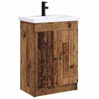 juego de muebles de bano madera envejecida 56 x 375 x 81 cm vidaxl