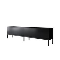mueble tv 2 puertas abatibles negro l180 cm - lord